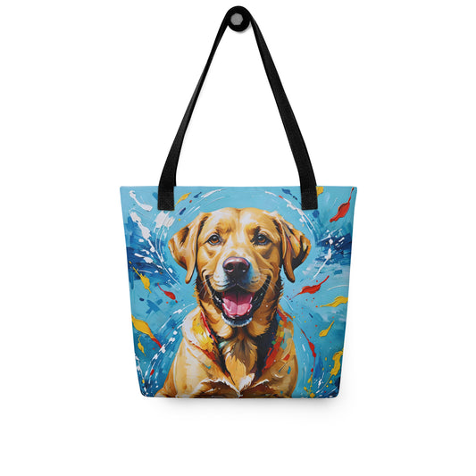 Yellow Labrador Paint Splash Tote Bag