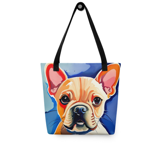 Frenchie Watercolor Tote Bag