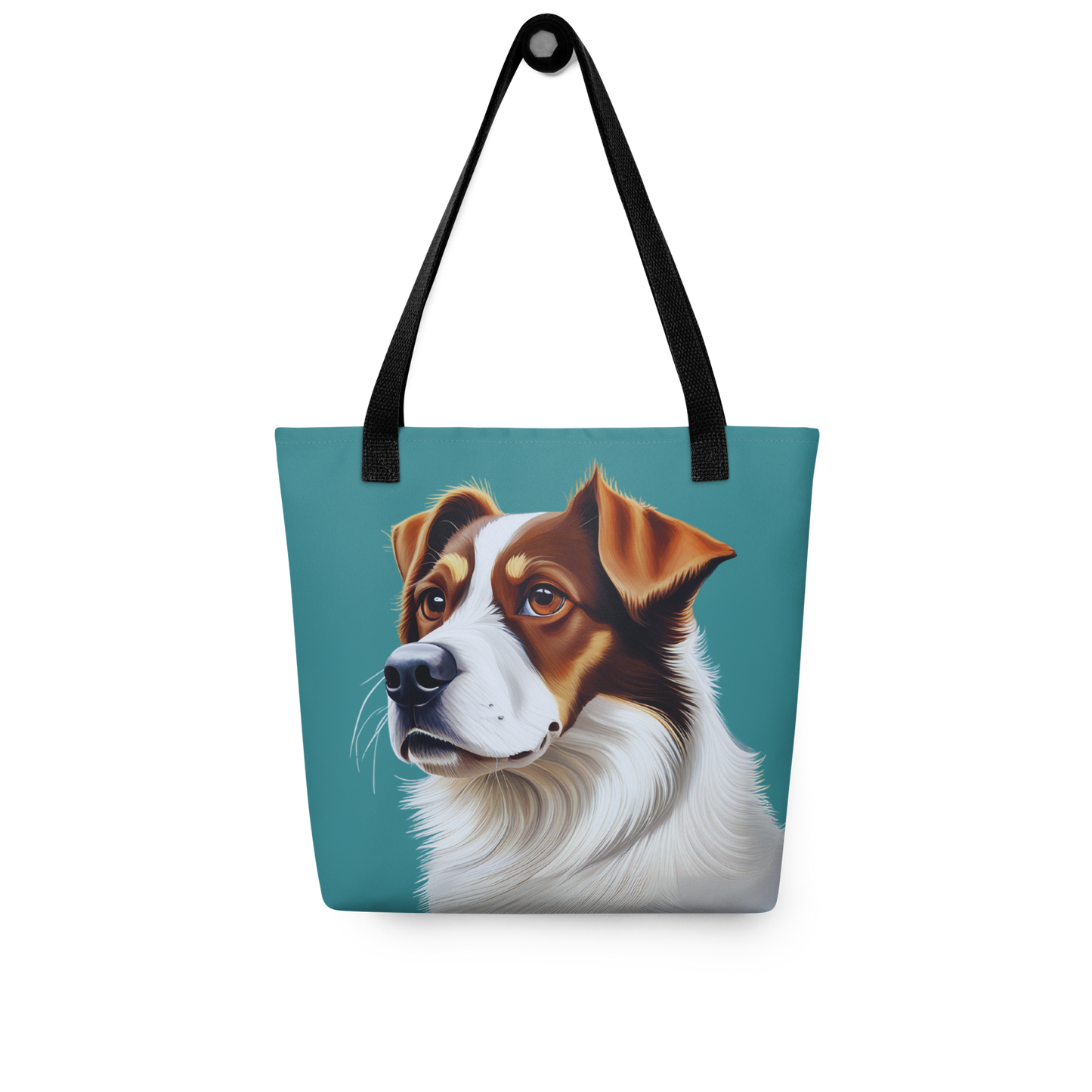 Border Collie Teal Tote Bag