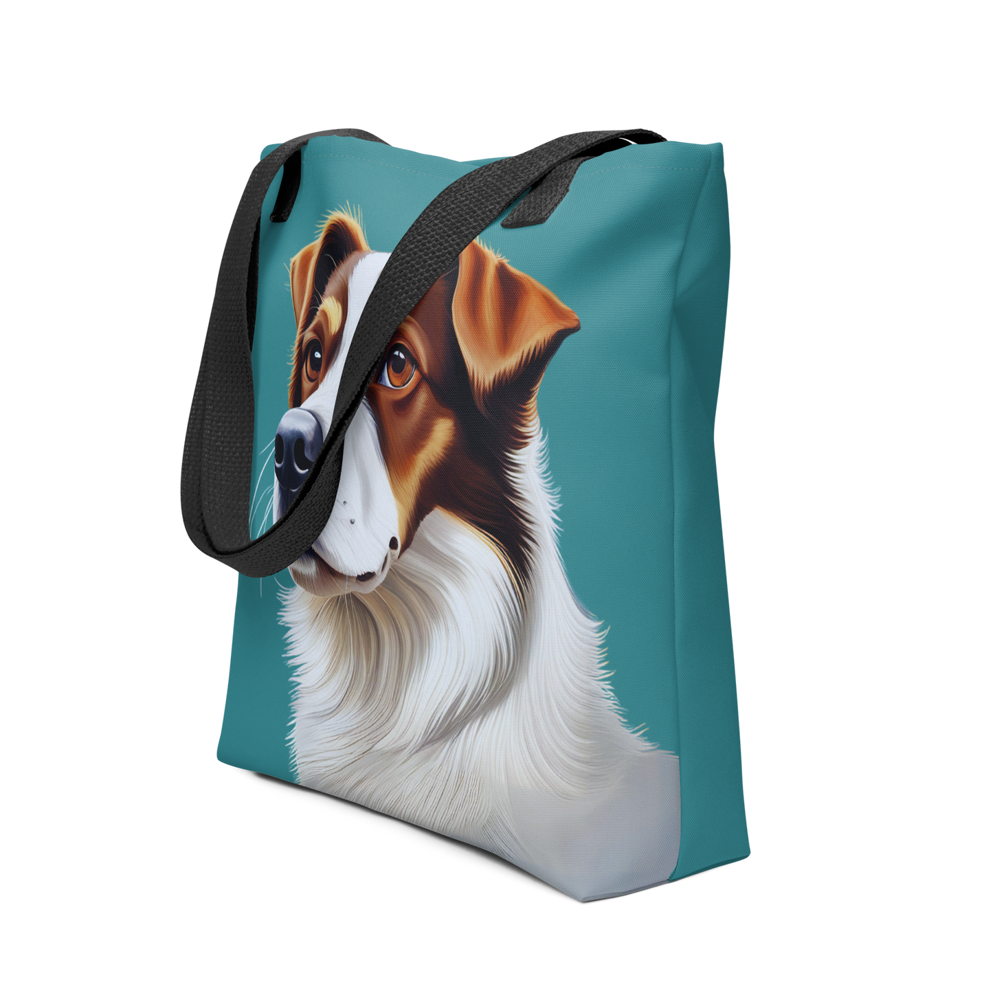 Border Collie Teal Tote Bag