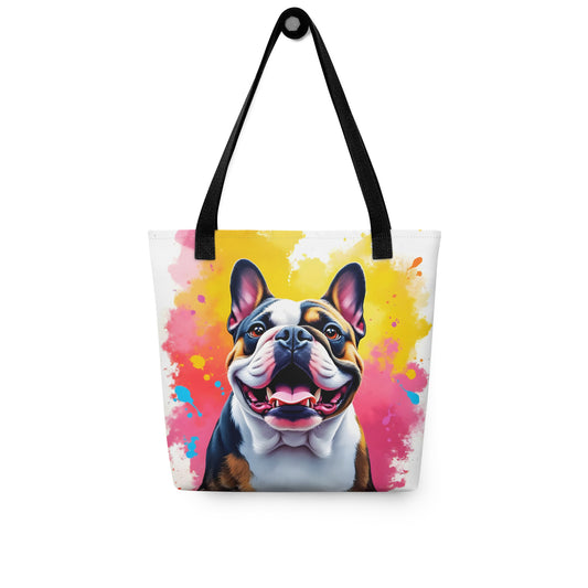 Frenchie Colorburst Tote Bag