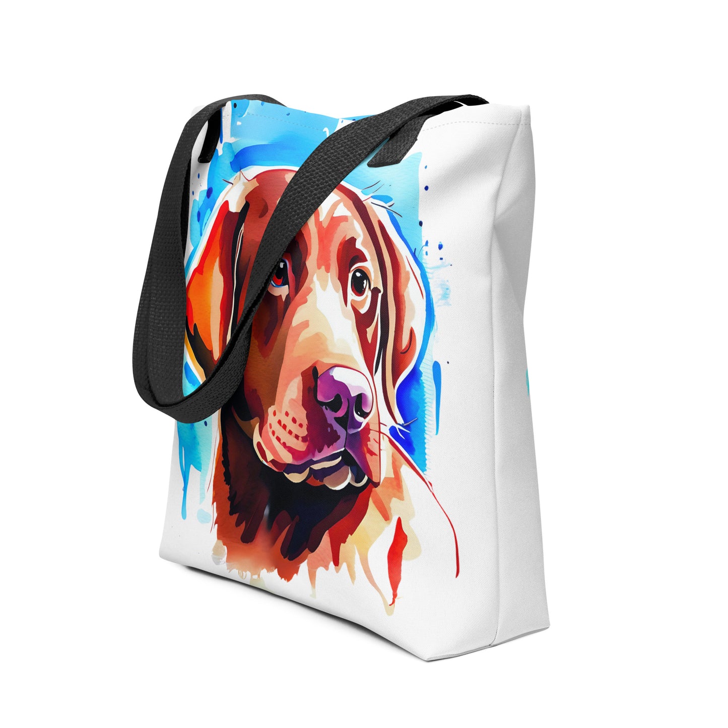 Chocolate Labrador Water Color Tote Bag