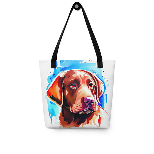 Chocolate Labrador Water Color Tote Bag