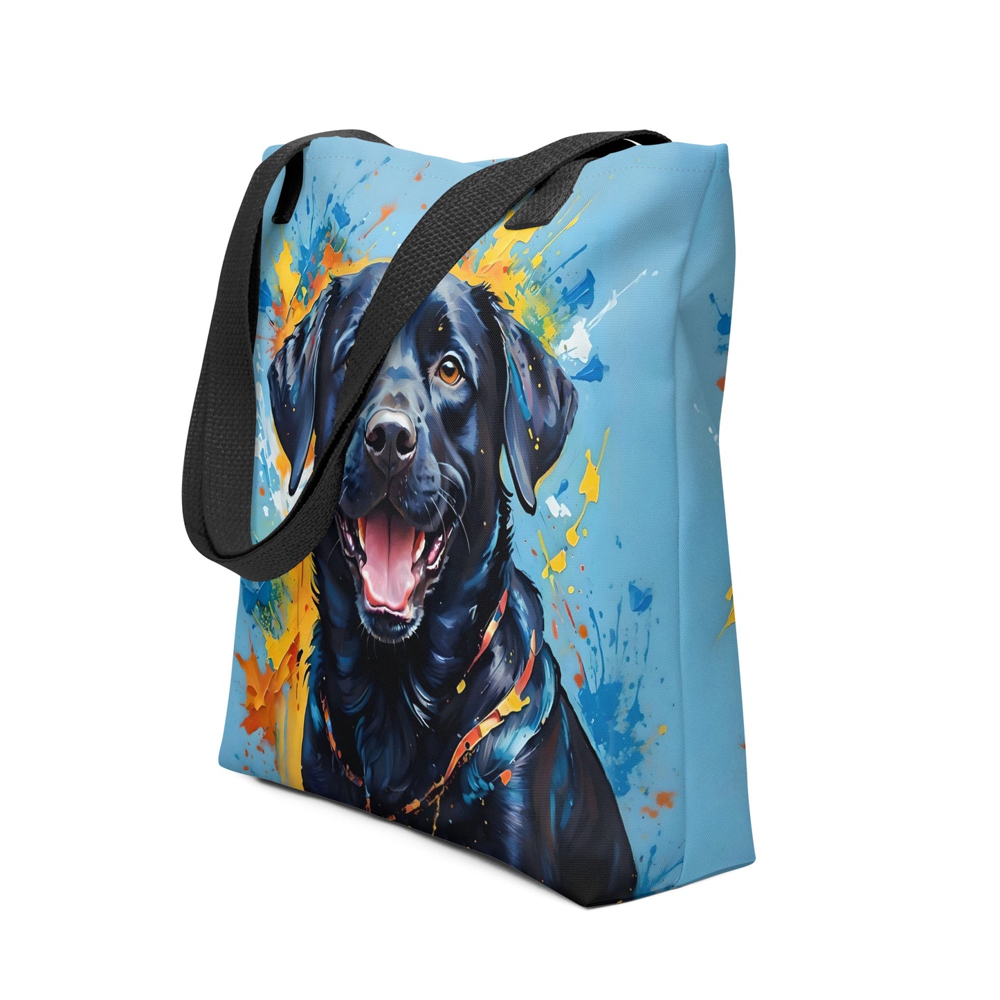 Black Labrador Paint Splash Tote Bag