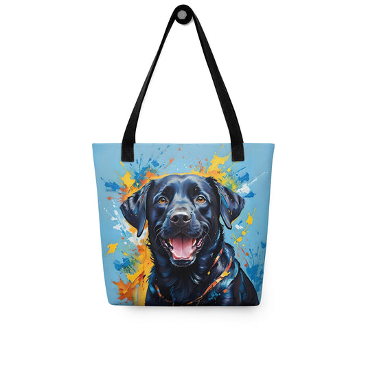 Black Labrador Paint Splash Tote Bag