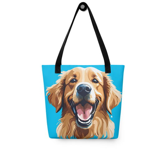 Golden Retriever Blue Tote Bag