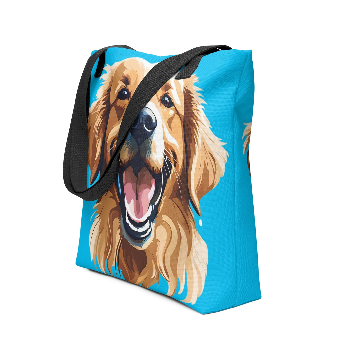 Golden Retriever Blue Tote Bag