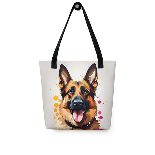 German Shepherd Splash Tote Bag