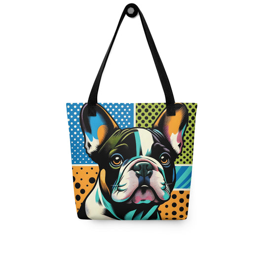 Frenchie Polka Dot Tote Bag