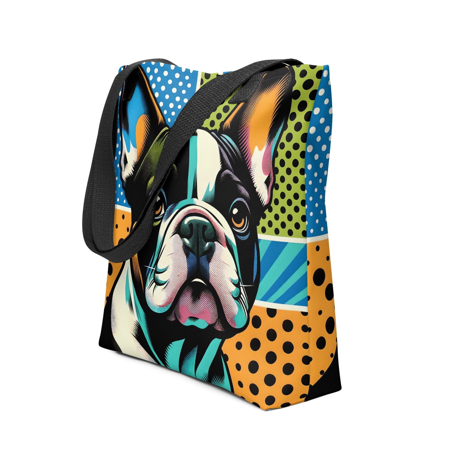 Frenchie Polka Dot Tote Bag