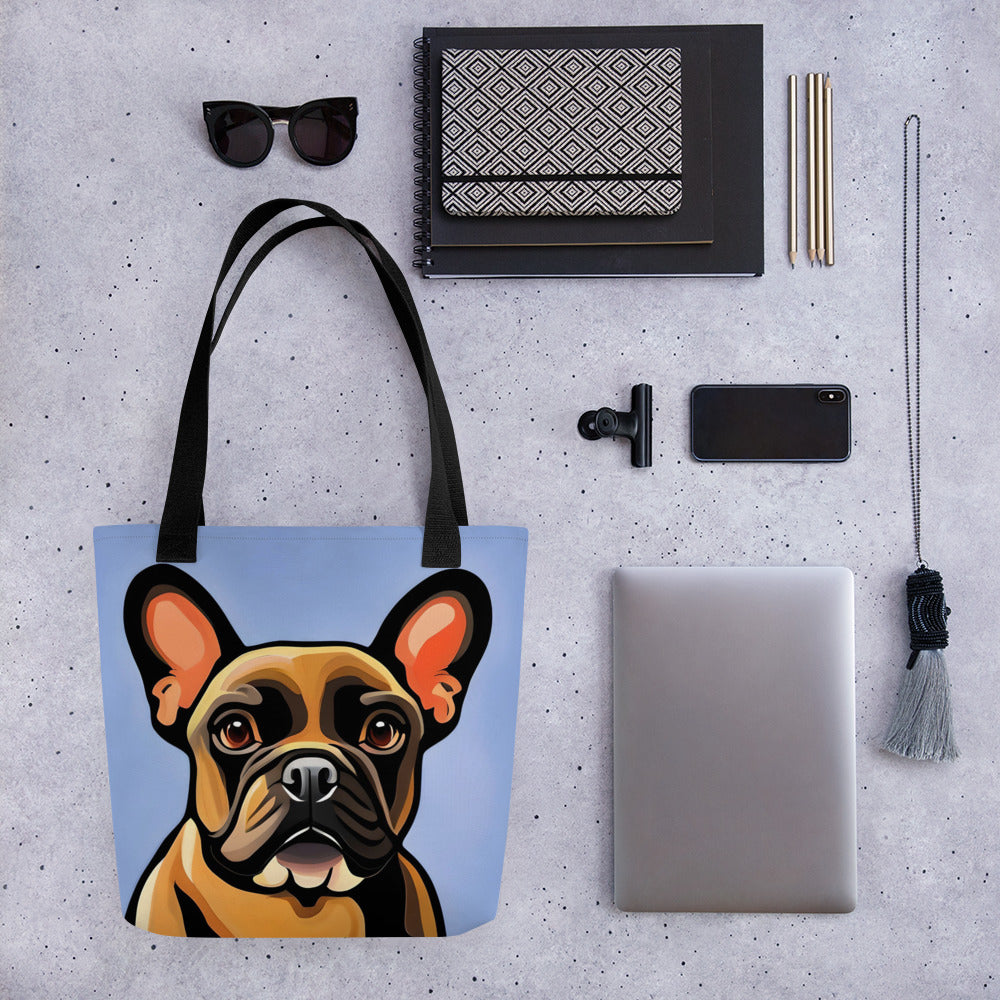 Frenchie Blue Tote Bag