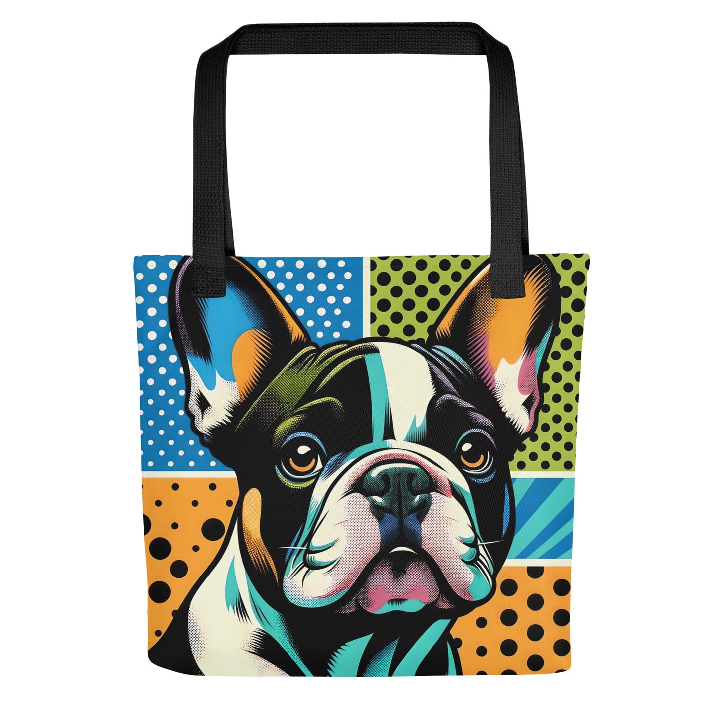 Frenchie Polka Dot Tote Bag