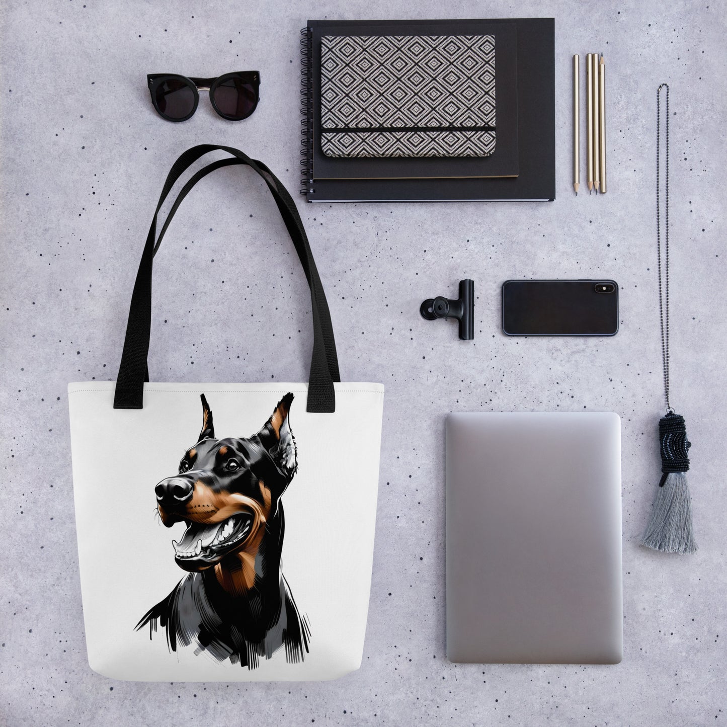 Doberman Joyful Tote Bag