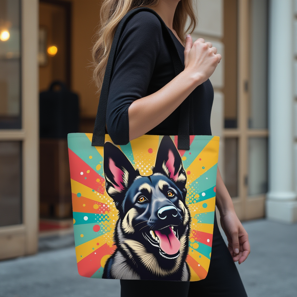 German Shepherd Pop Art Tote Bag