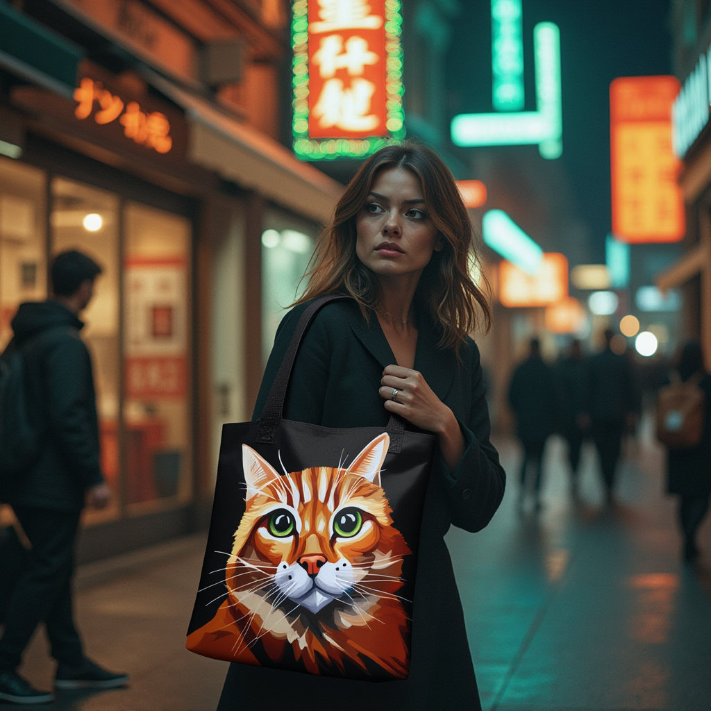 Midnight Whiskers Tote Bag