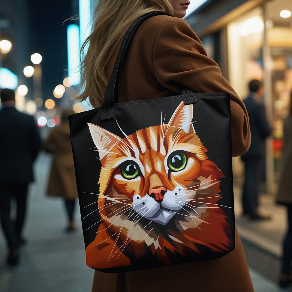 Midnight Whiskers Tote Bag