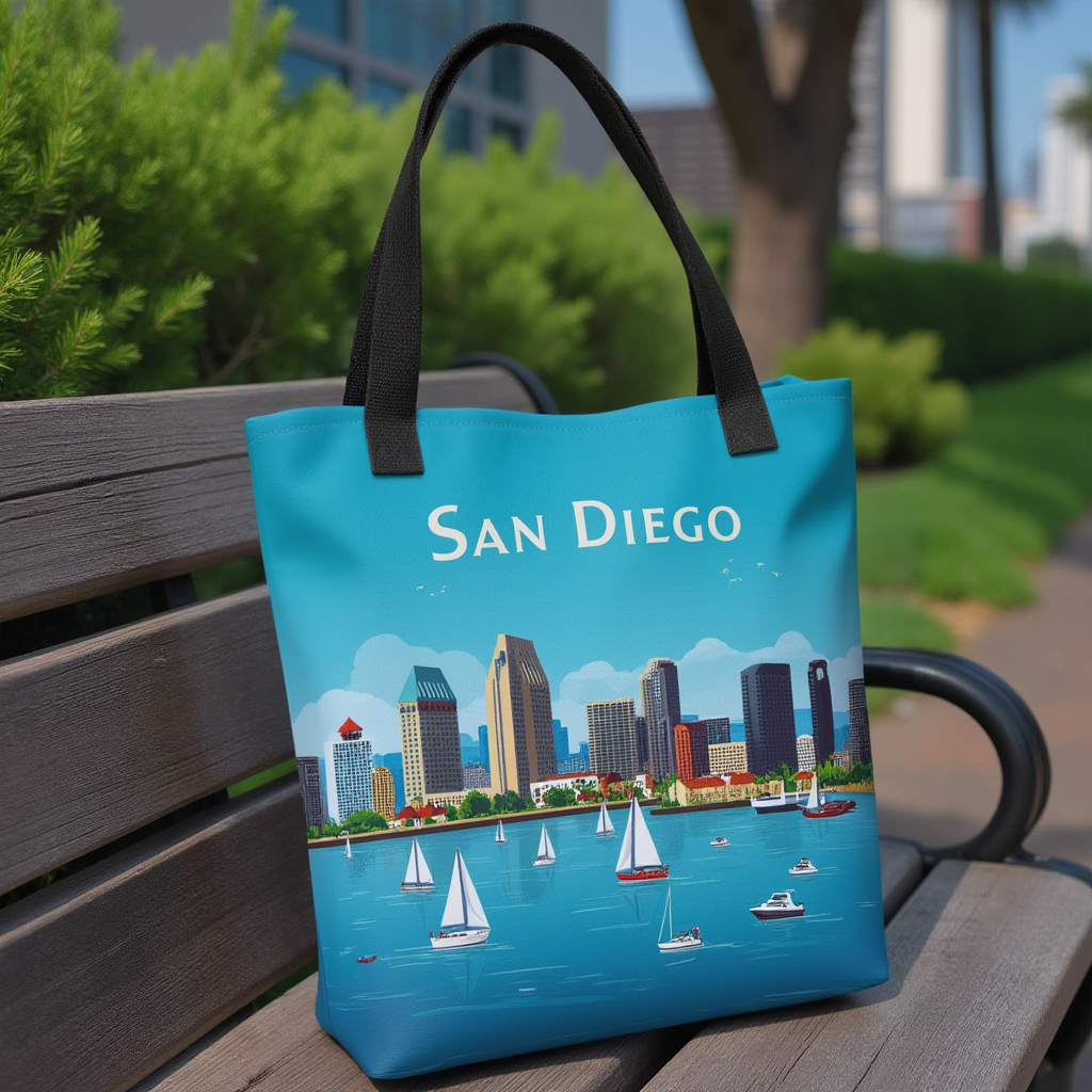 San Diego Skyline Tote Bag