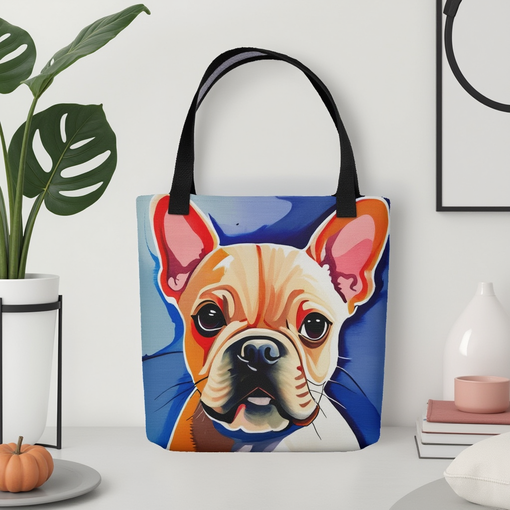 Frenchie Watercolor Tote Bag
