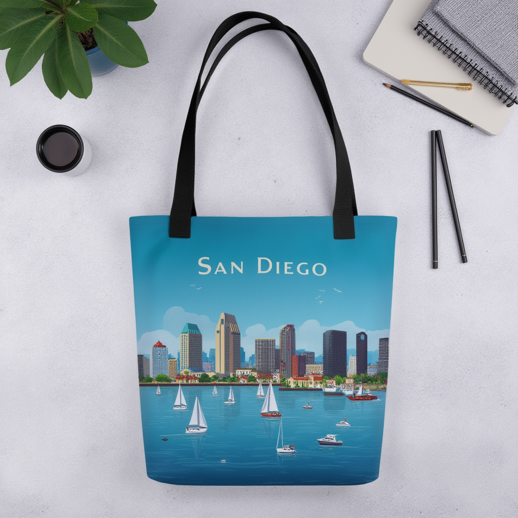 San Diego Skyline Tote Bag