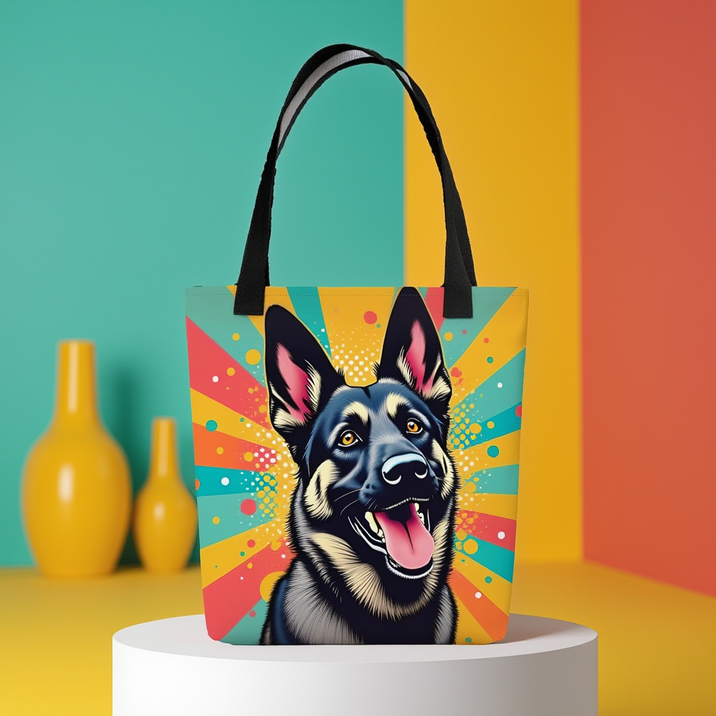German Shepherd Pop Art Tote Bag