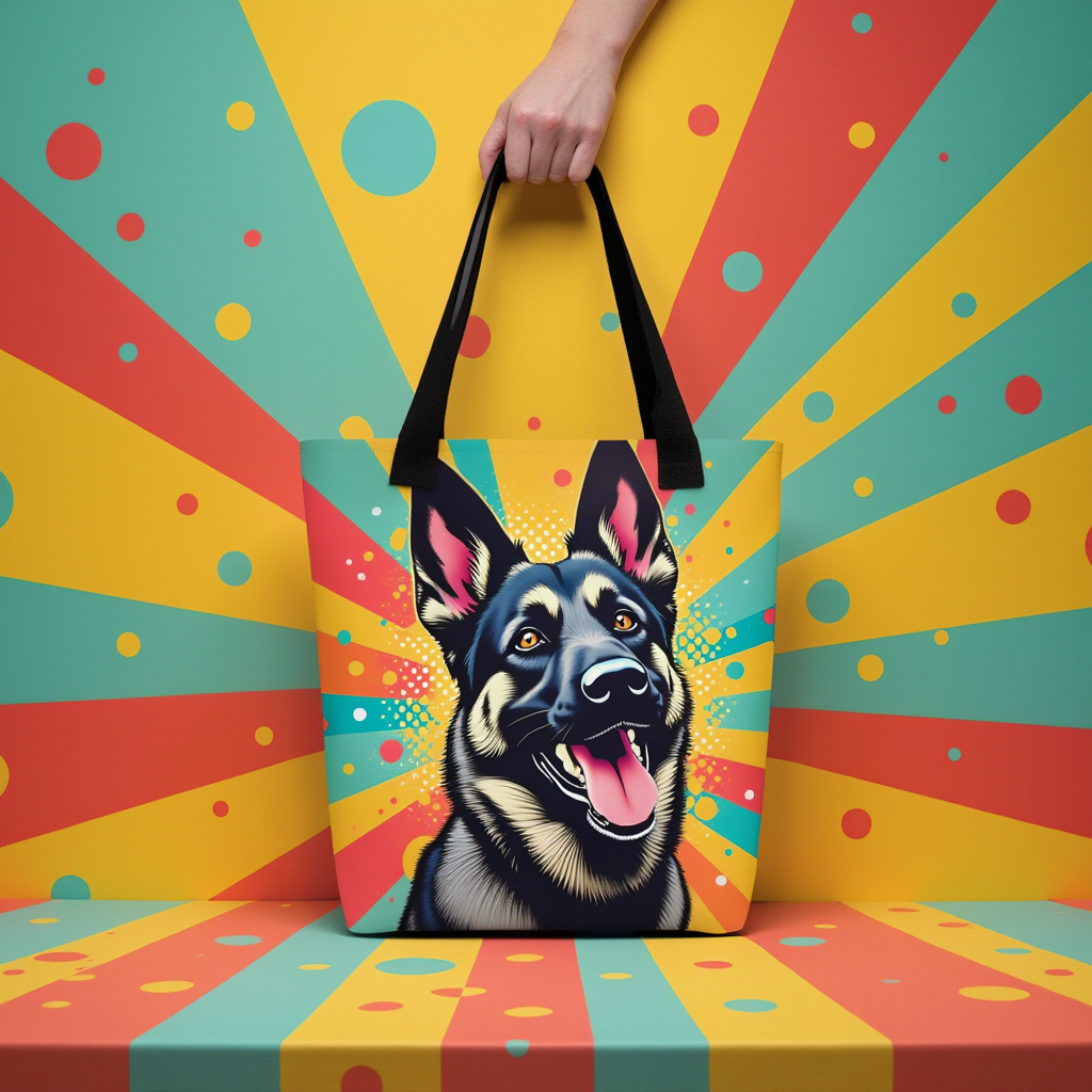 German Shepherd Pop Art Tote Bag