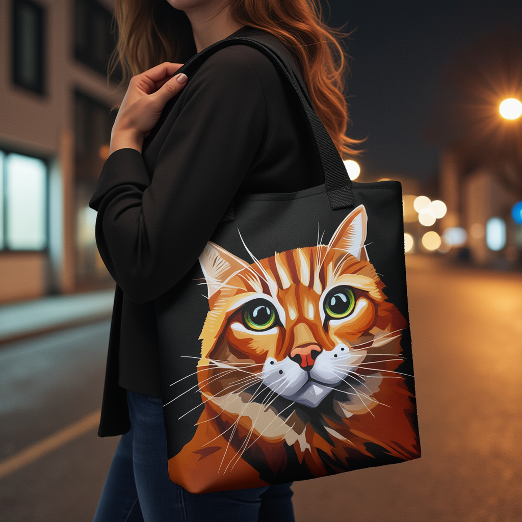 Midnight Whiskers Tote Bag