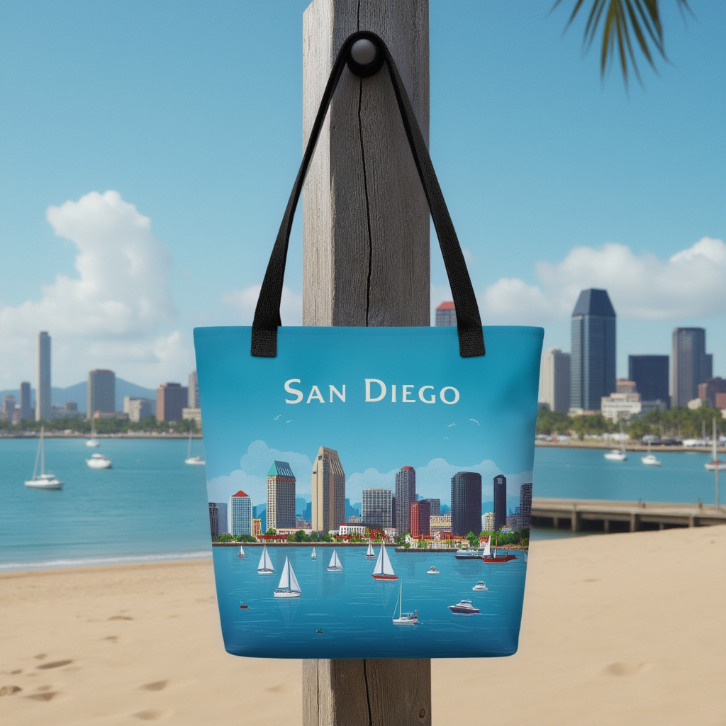 San Diego Skyline Tote Bag