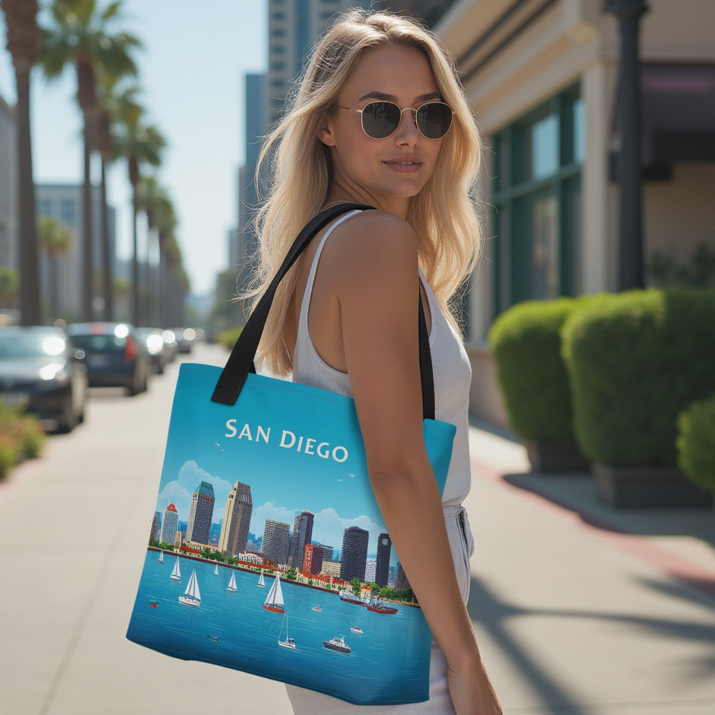 San Diego Skyline Tote Bag
