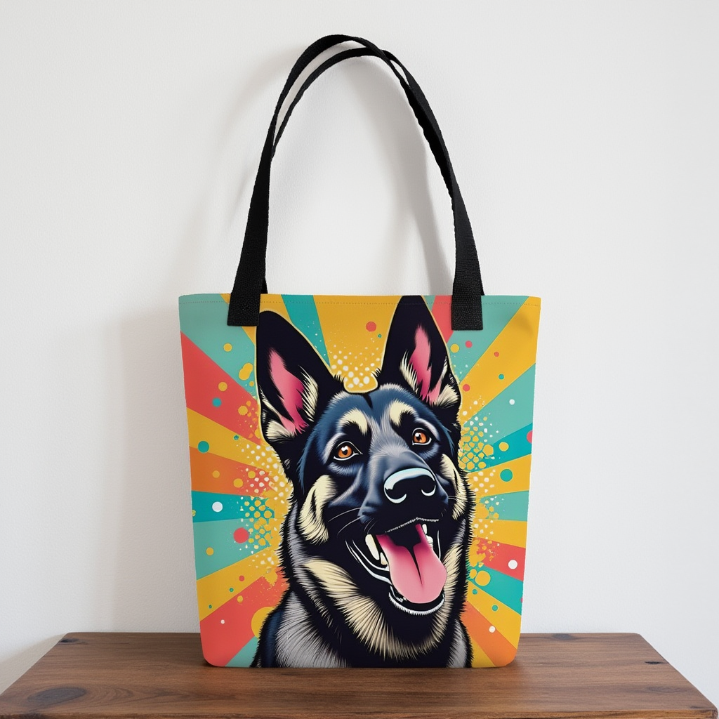 German Shepherd Pop Art Tote Bag