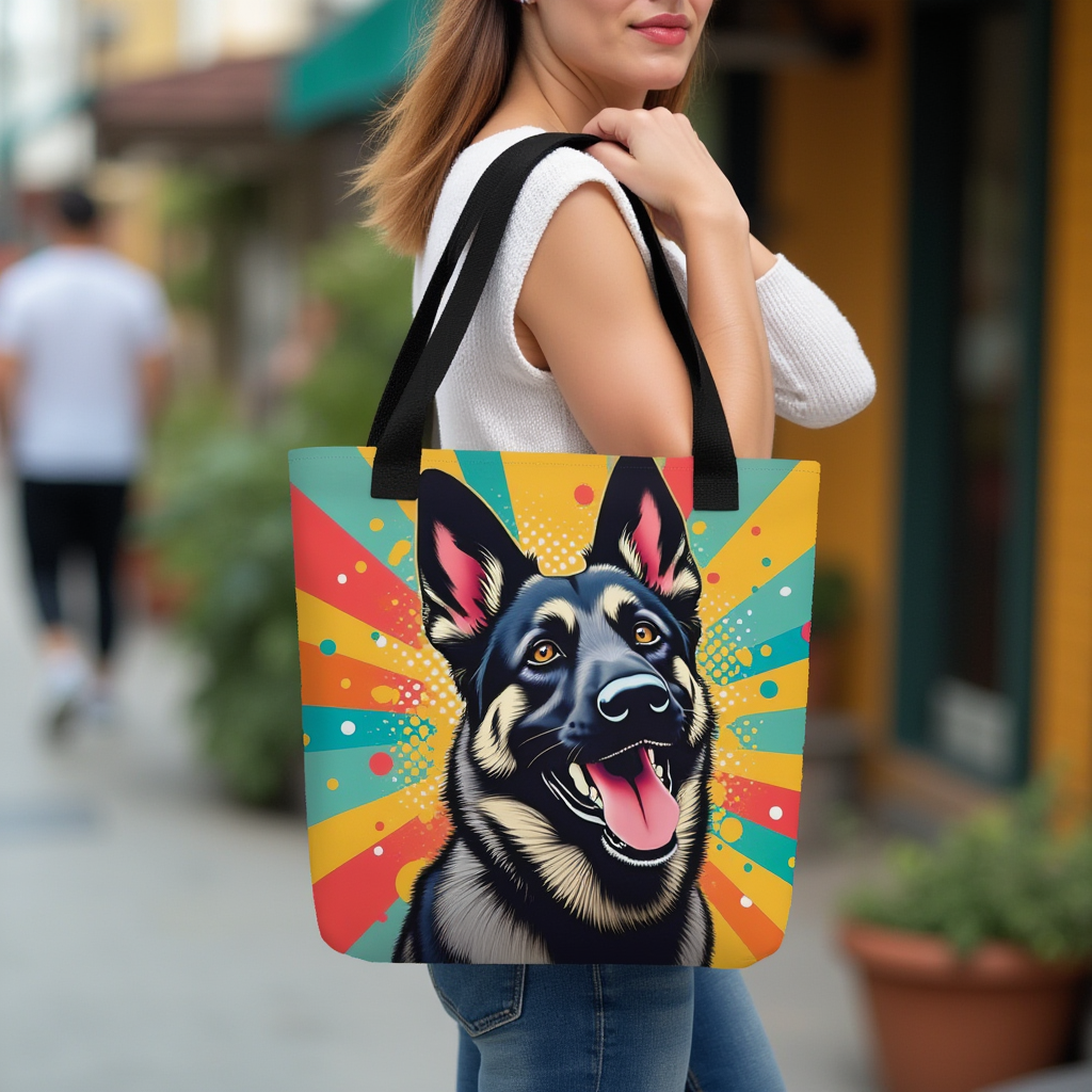 German Shepherd Pop Art Tote Bag