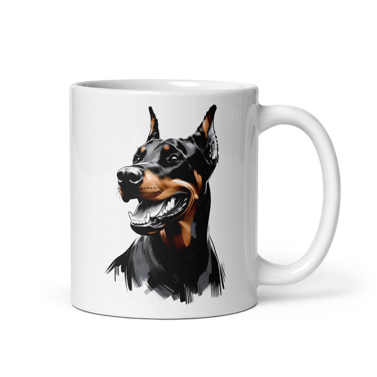 Doberman Joyful | Glossy Mug
