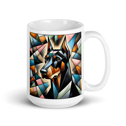 Doberman Stained Glass | Glossy Mug