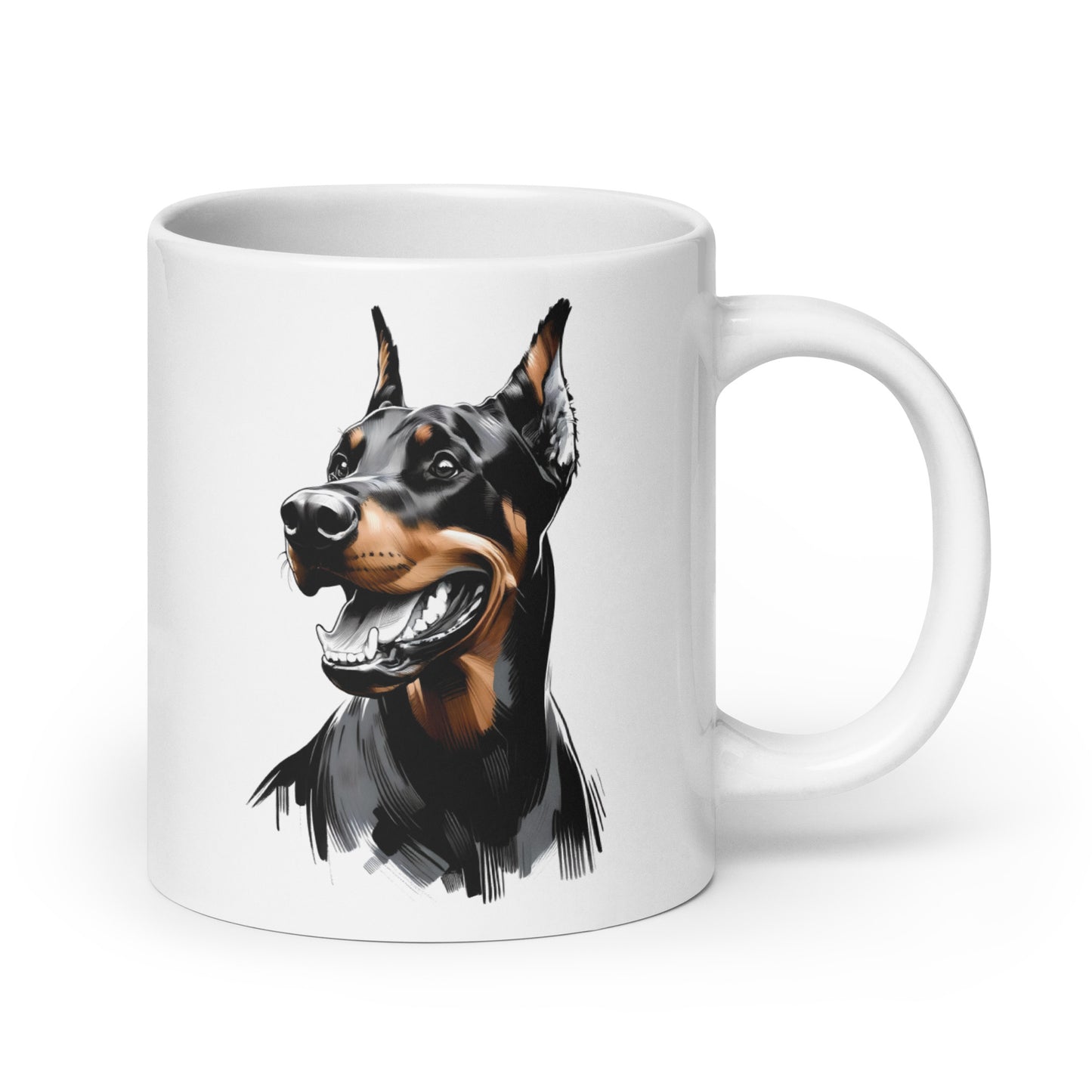 Doberman Joyful | Glossy Mug