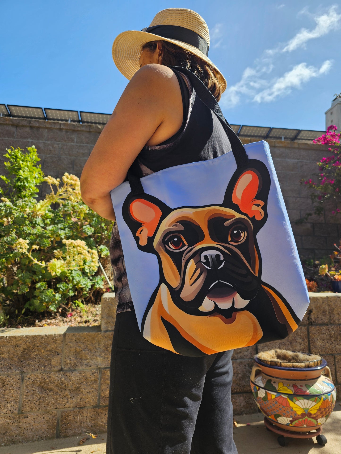 Frenchie Blue Tote Bag