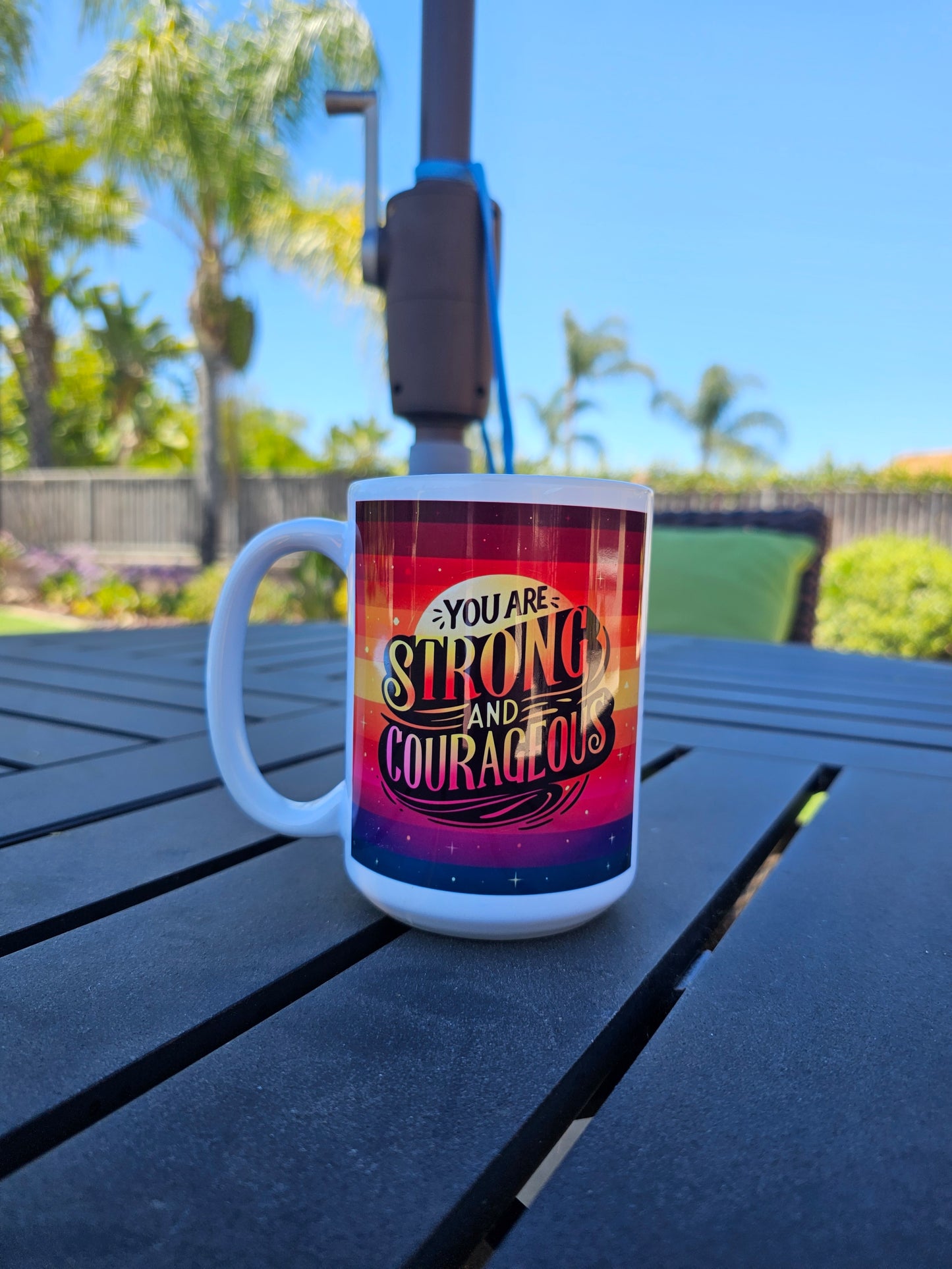 Strong and Courageous Glossy Mug