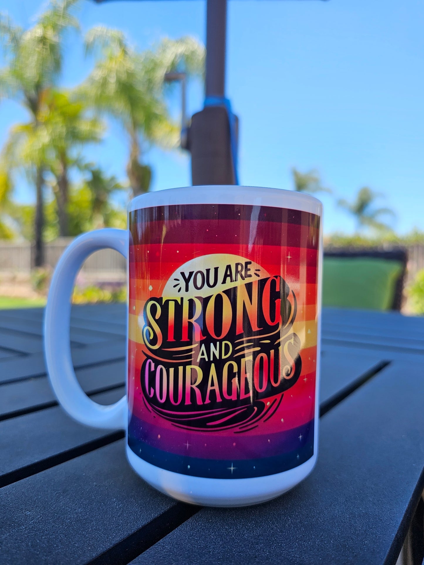 Strong and Courageous Glossy Mug