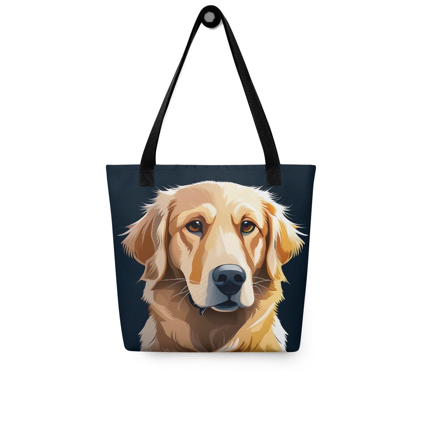 Golden Retriever Dark Blue Tote Bag