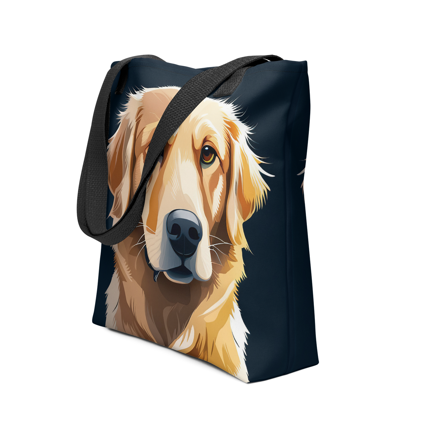 Golden Retriever Dark Blue Tote Bag