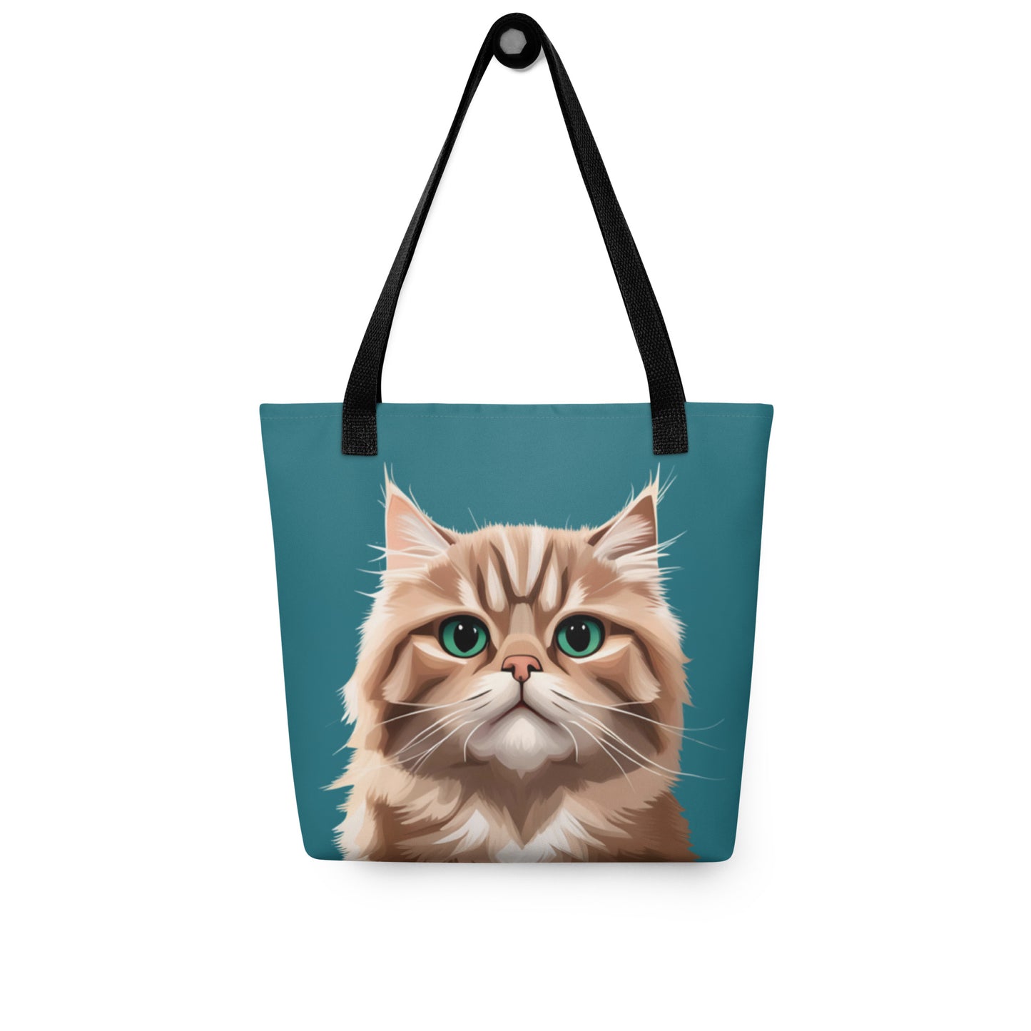 Persian Cat Turquoise Tote Bag