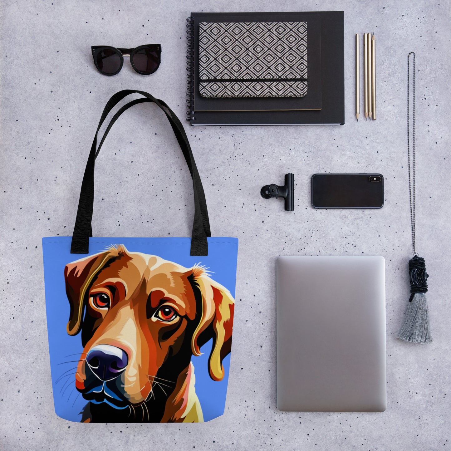 Chocolate Lab Purple Tote Bag