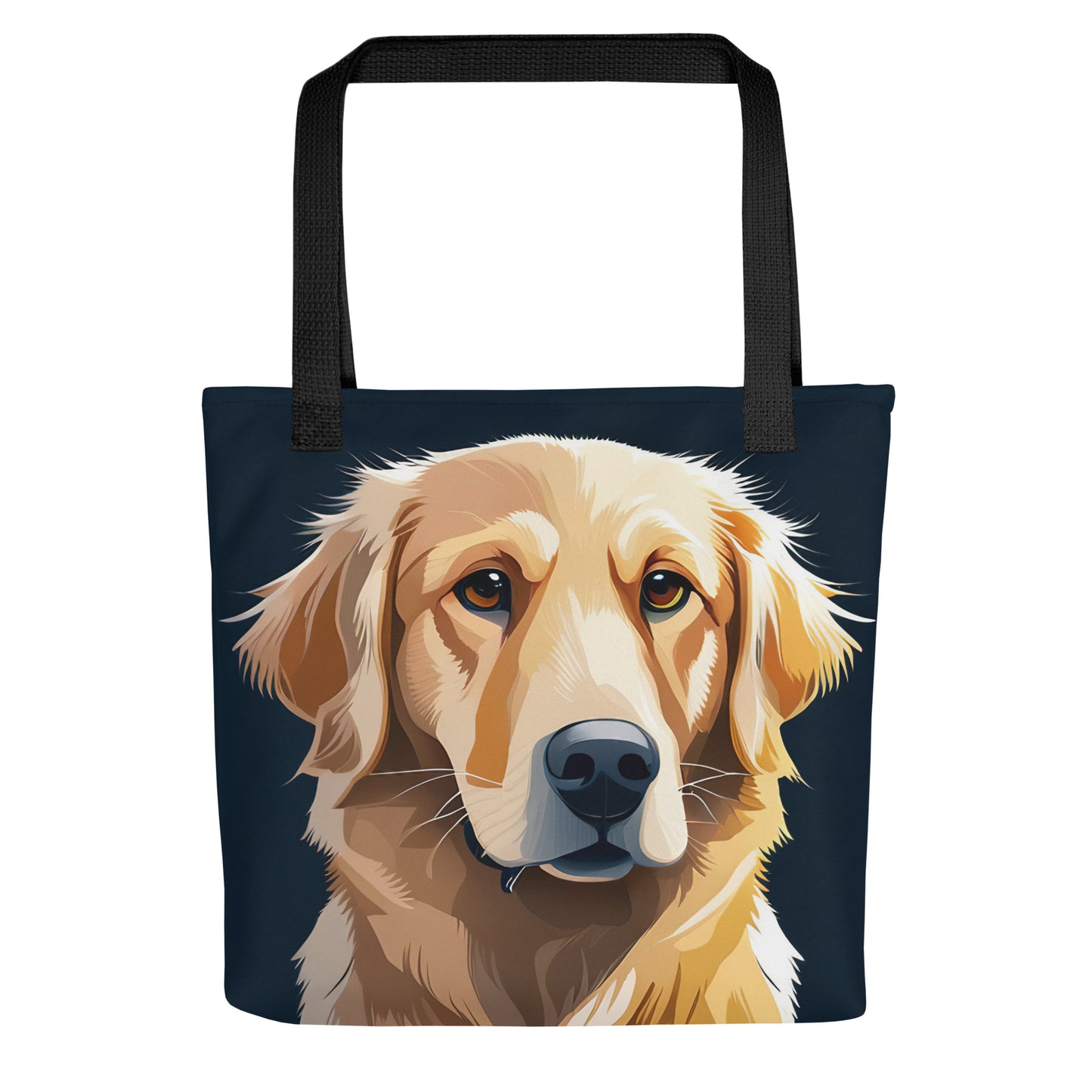 Golden Retriever Dark Blue Tote Bag