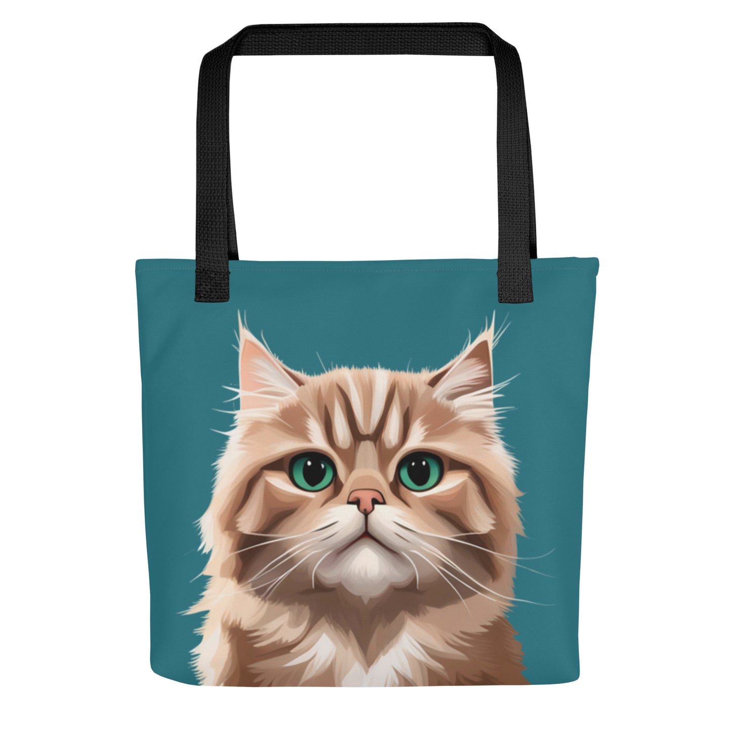 Persian Cat Turquoise Tote Bag