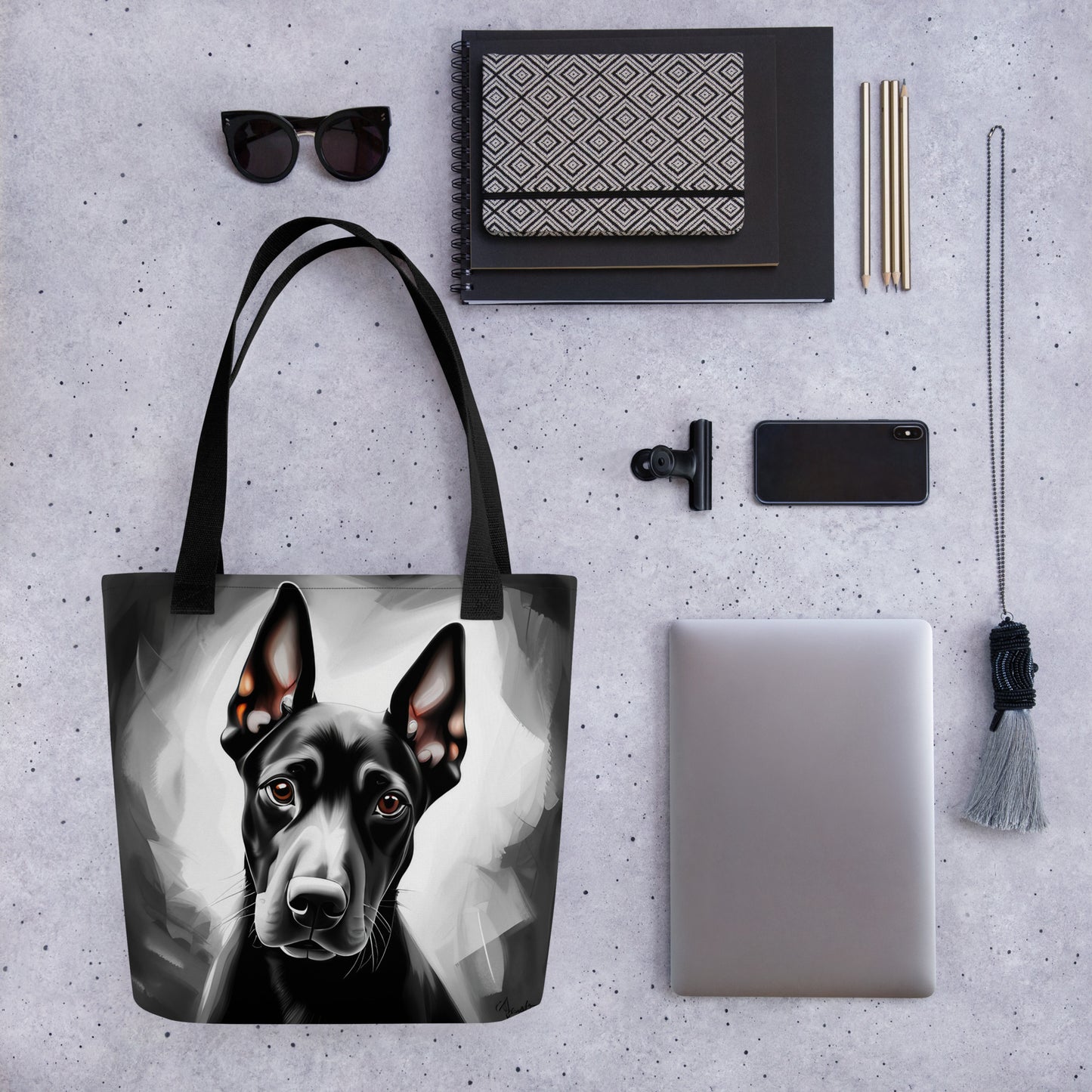 Dapper Doberman Puppy Tote Bag