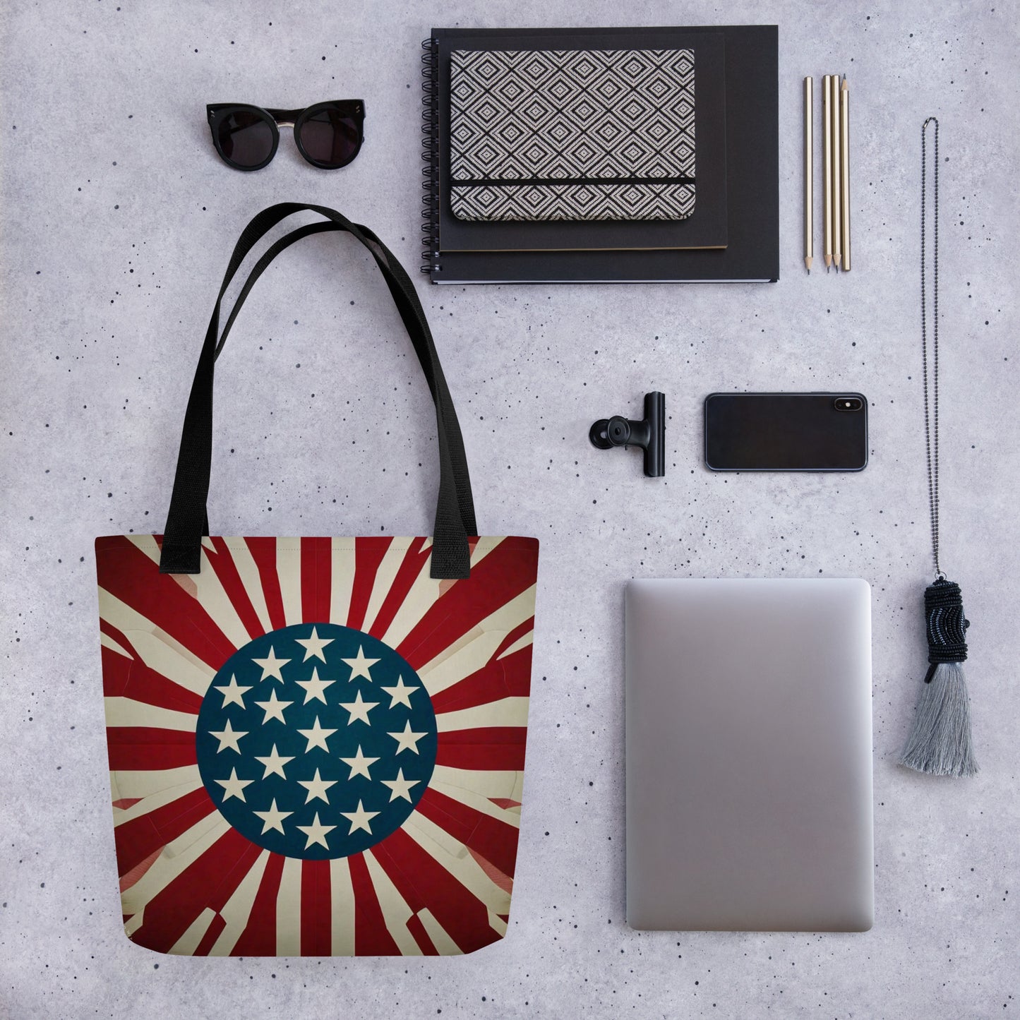 Patriotic Flag Pattern Tote Bag