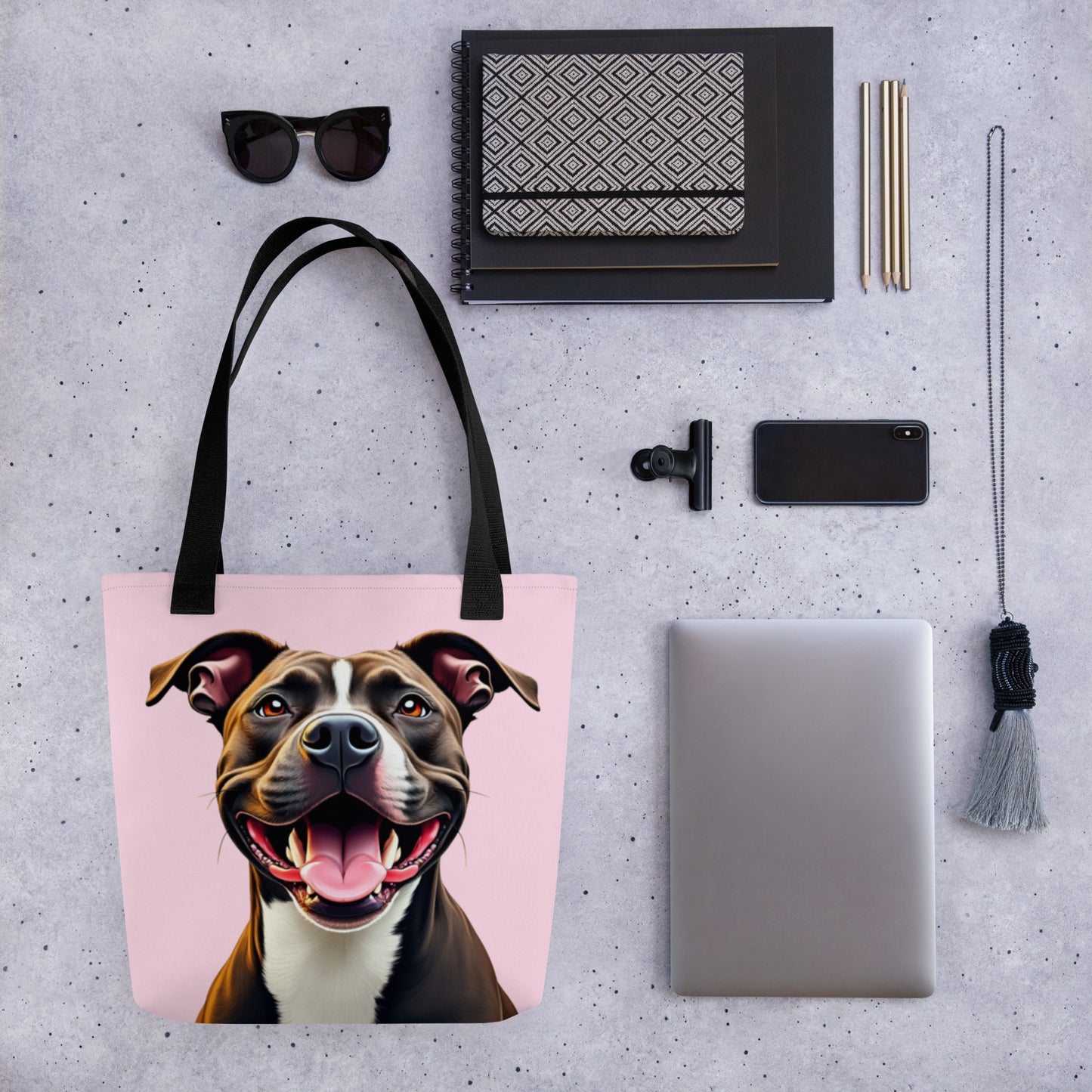 Pitbull Purple Tote Bag