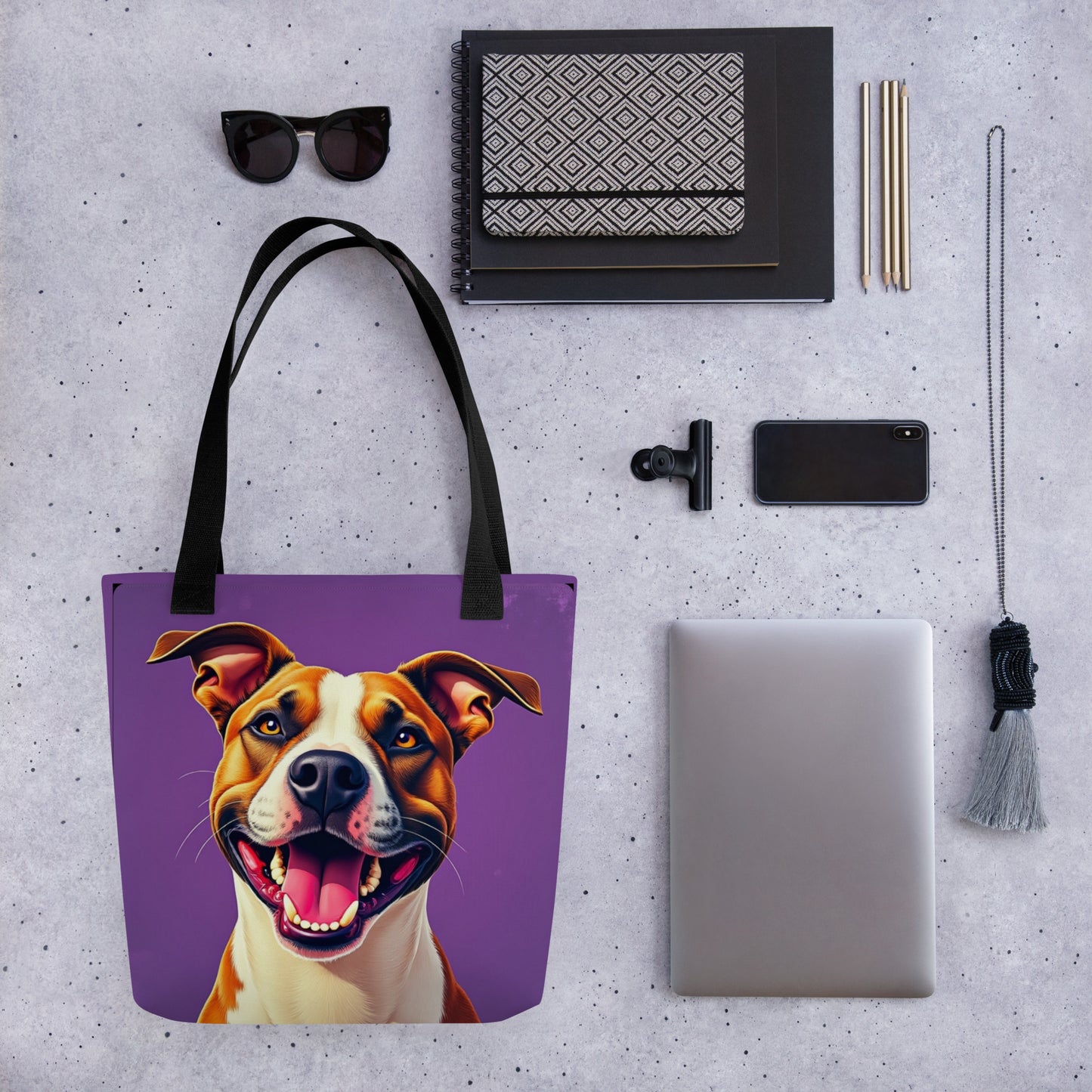 Pitbull Purple Tote Bag TEST