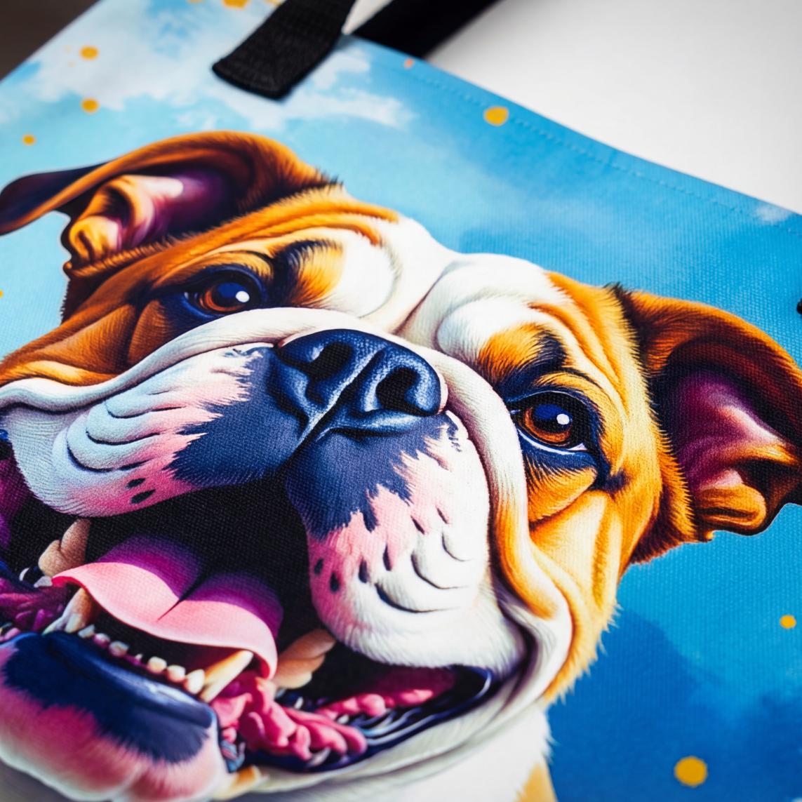 English Bulldog Splash Tote Bag