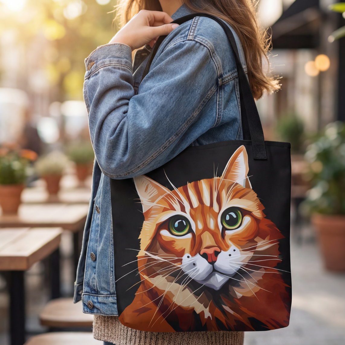 Midnight Whiskers Tote Bag