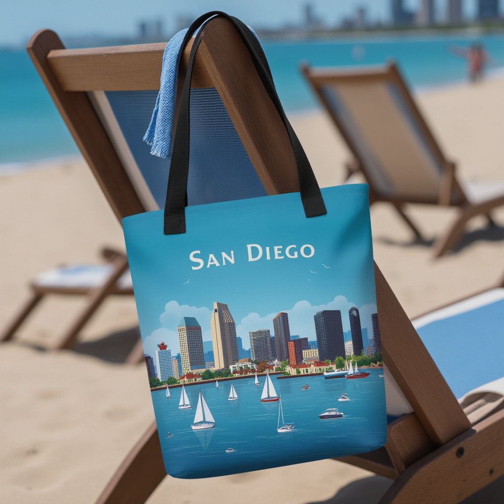 San Diego Skyline Tote Bag