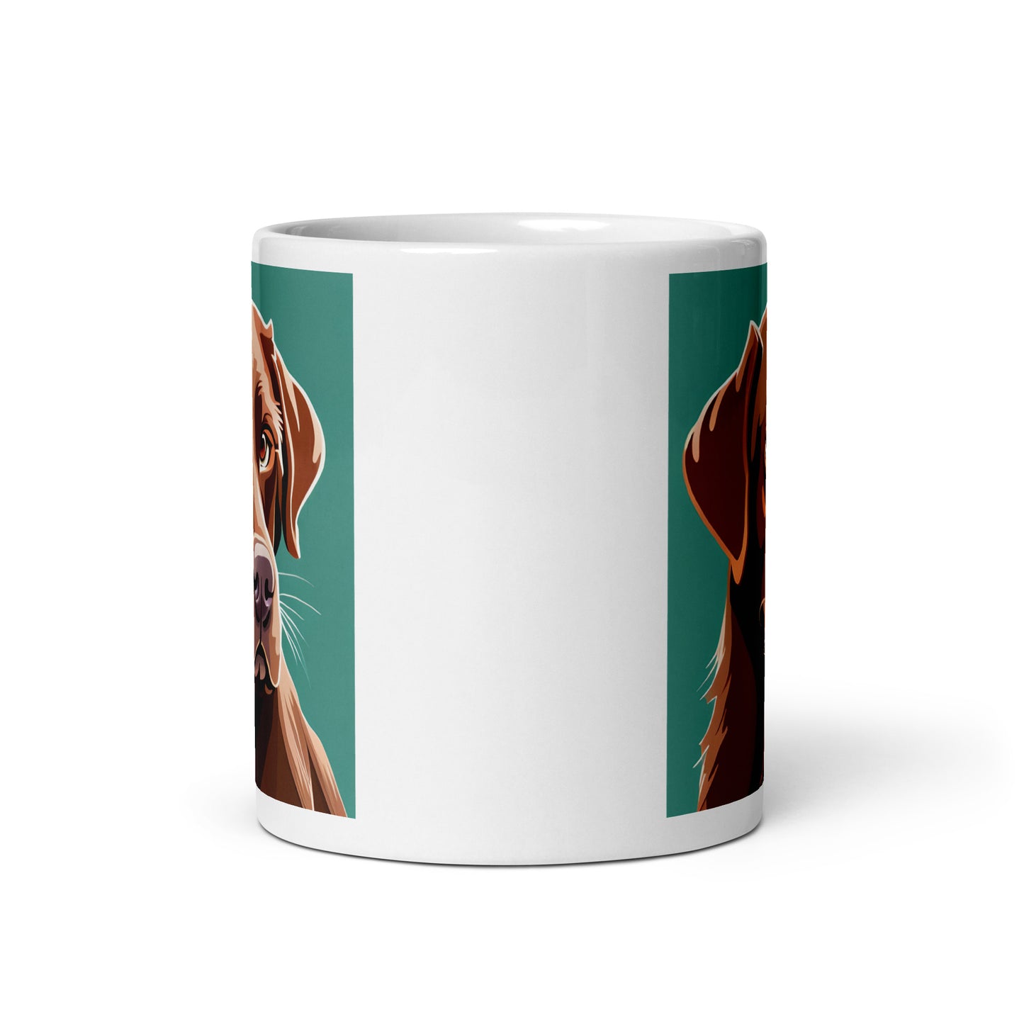 Chocolate Lab Turquoise Glossy Mug